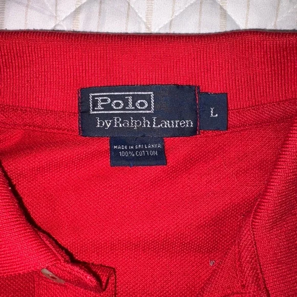 Polo Ralph Lauren Red Big Pony Polo Shirt Size L Navy #3 Sleeve USA Classic Fit - Picture 3 of 7